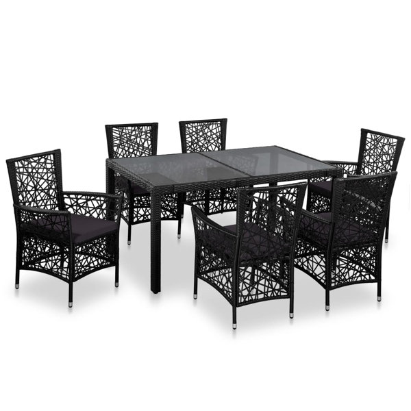 Winston Porter Outdoor Furniture Set Table and Chairs Poly Rattan Wayfair